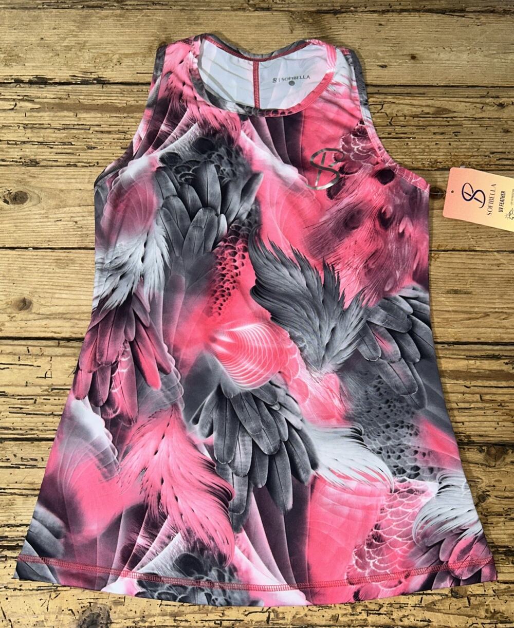 Sofibella Women’s Size S Phoenix UV Feather Tank NWT